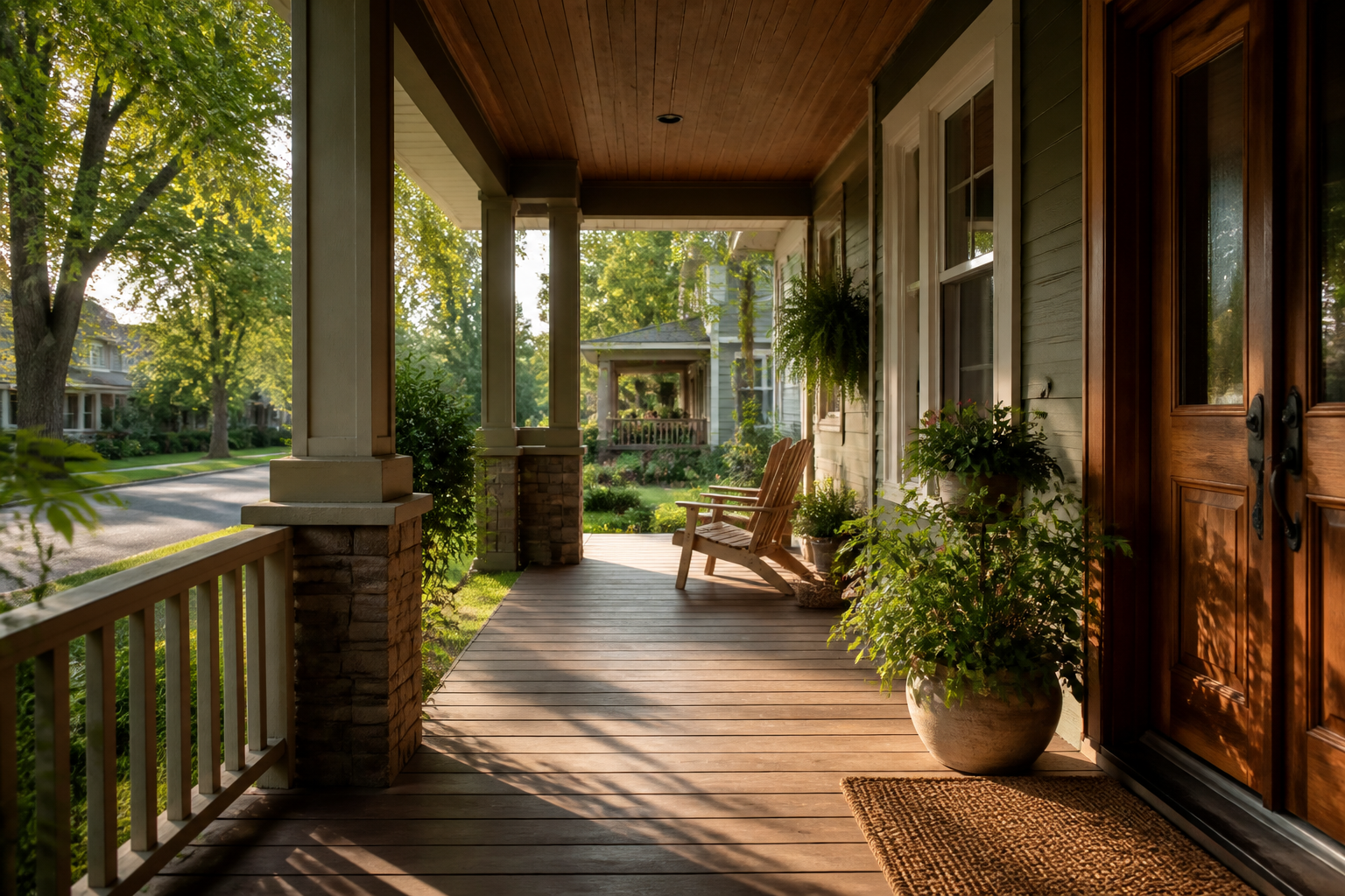 Welcoming front porch representing a flexible move
