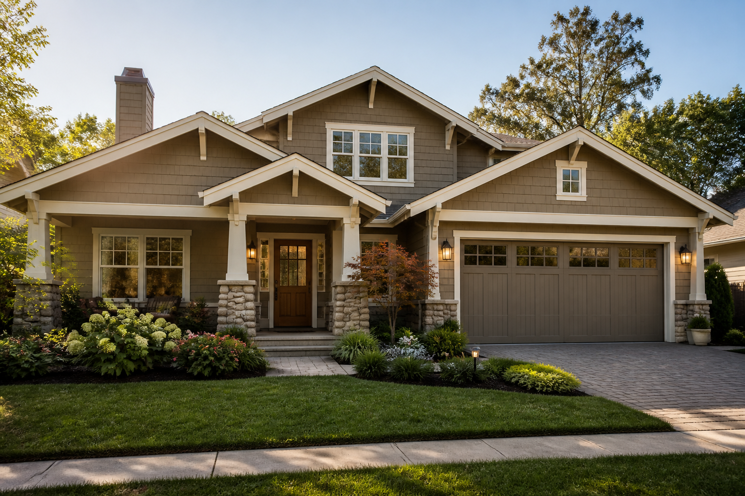 Warm, well-maintained home exterior